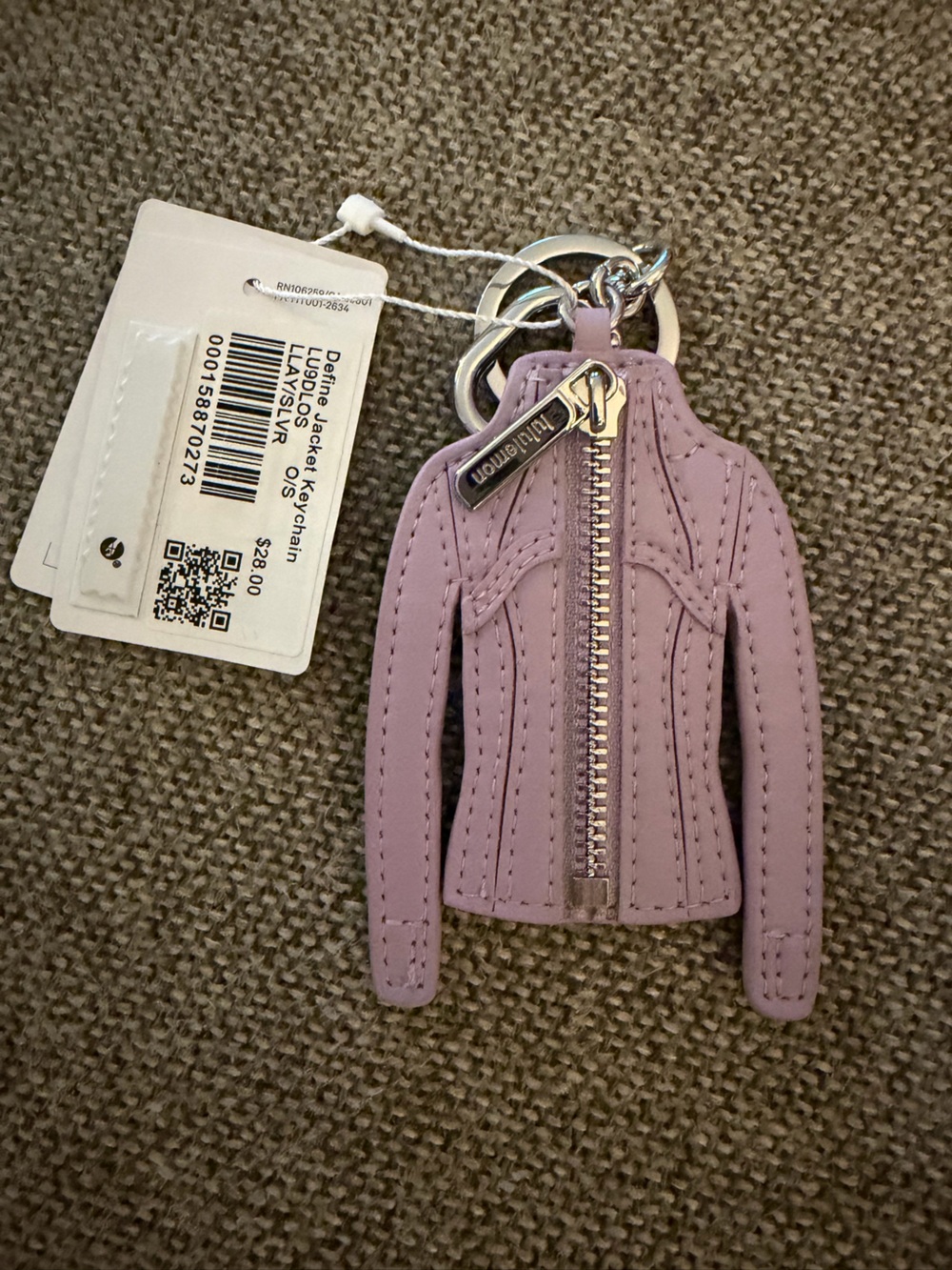 Lululemon NWT Define Jacket Keychain Lilac Play